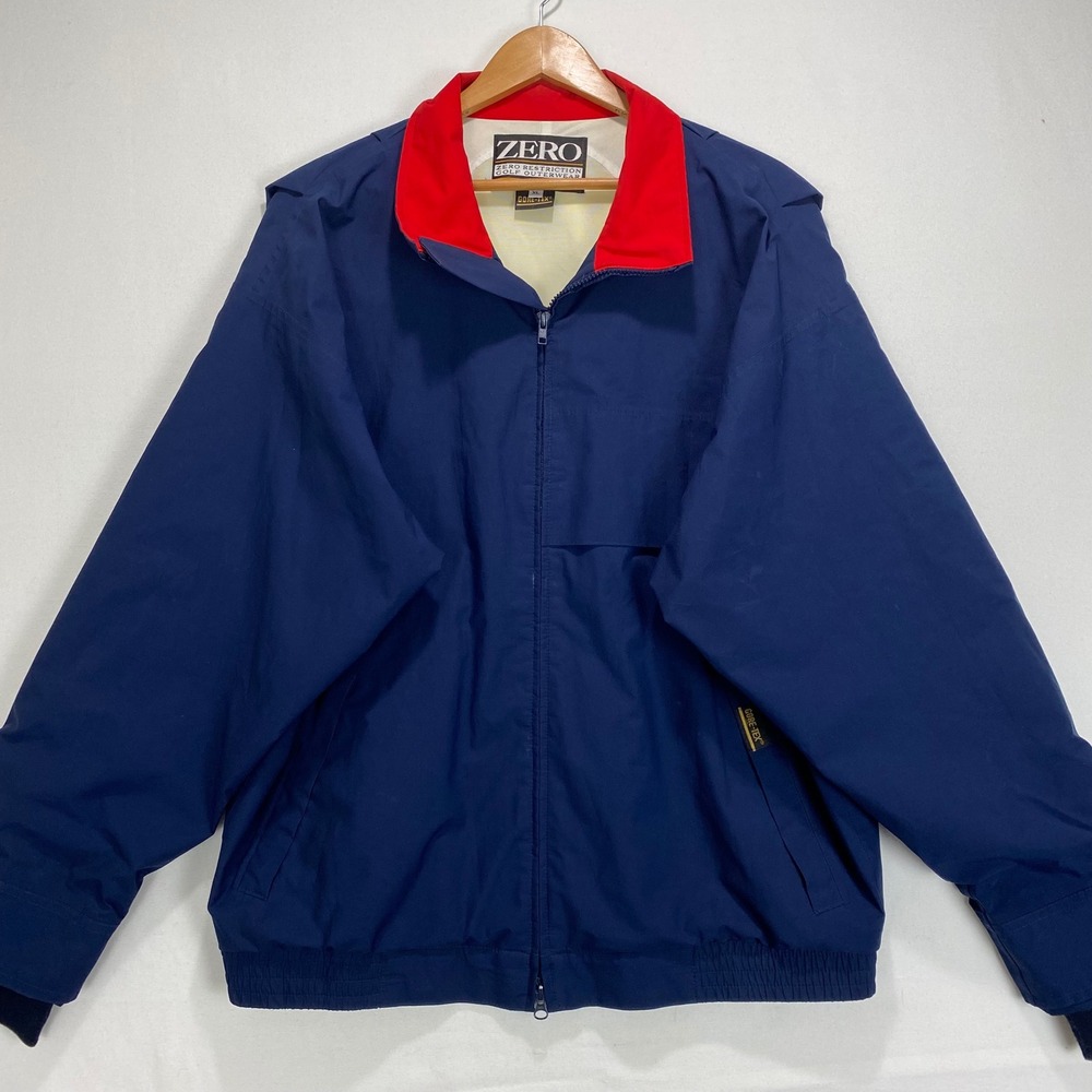 Zero Restriction Golf Outerwear Mens‎ XL Navy Blue Red Collar Gore-Tex Jacket